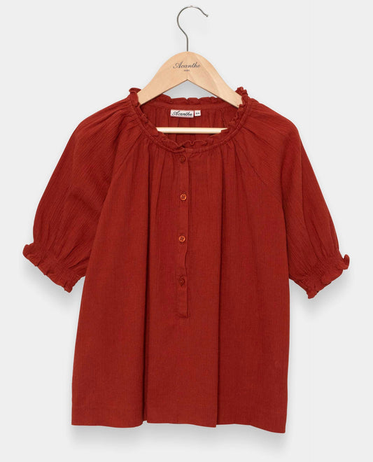 blouse crépon terracotta