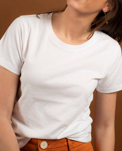 tee shirt col rond coton Blanc