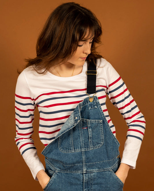 marinière ml rayée blanc/bleu/rouge