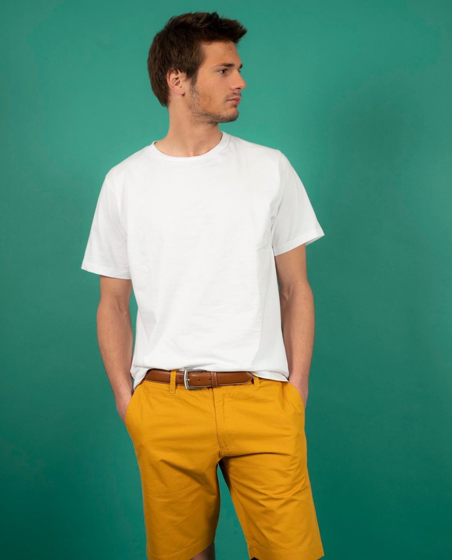 tee shirt col rond Blanc