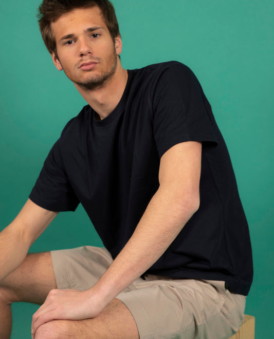 tee shirt col rond Marine