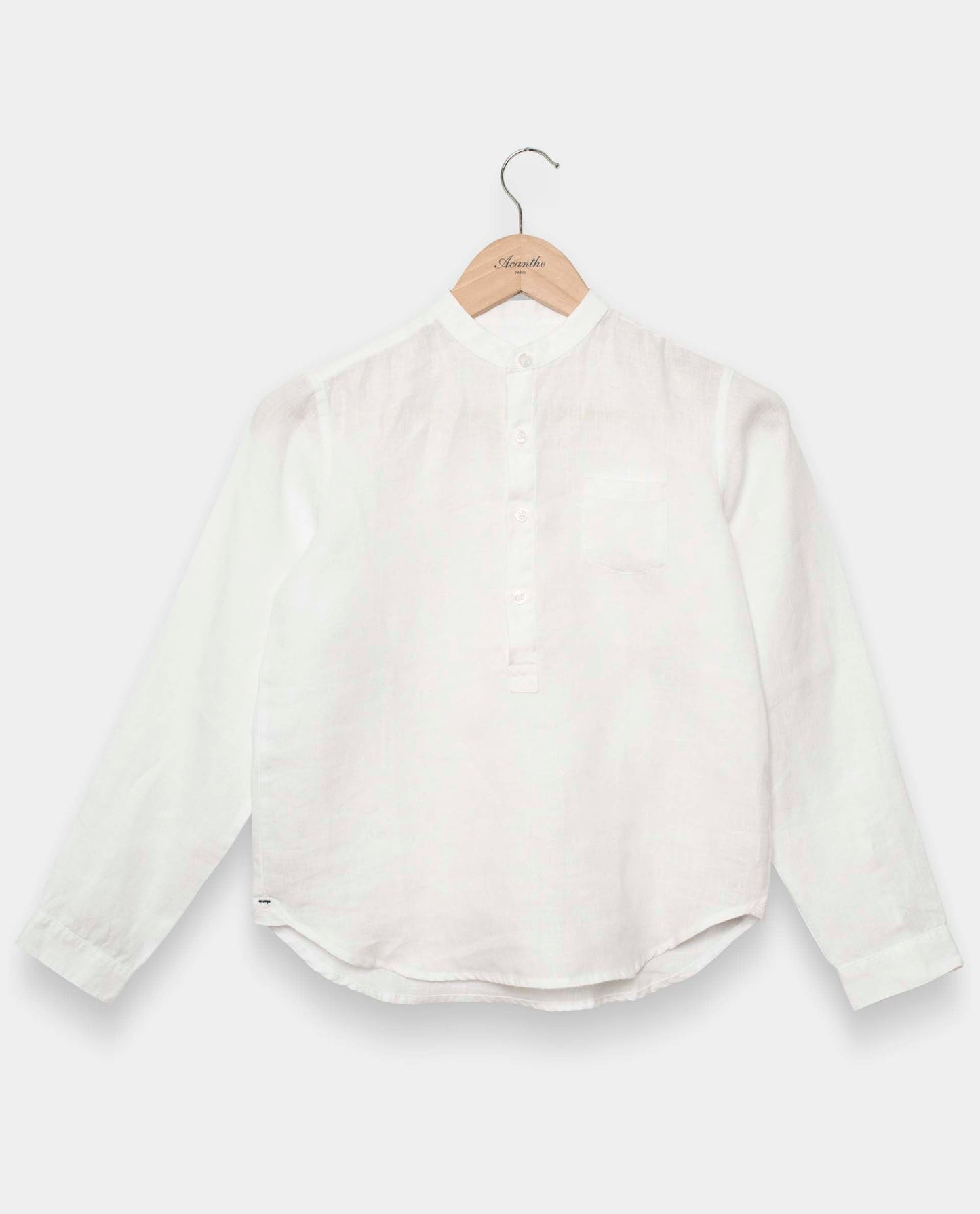 chemise col mao lin Blanc