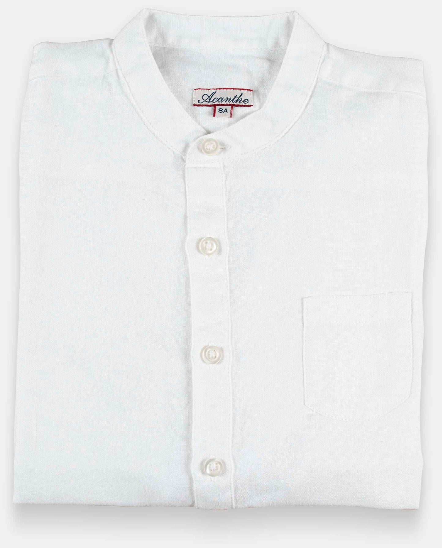 chemise col mao lin JG Blanc