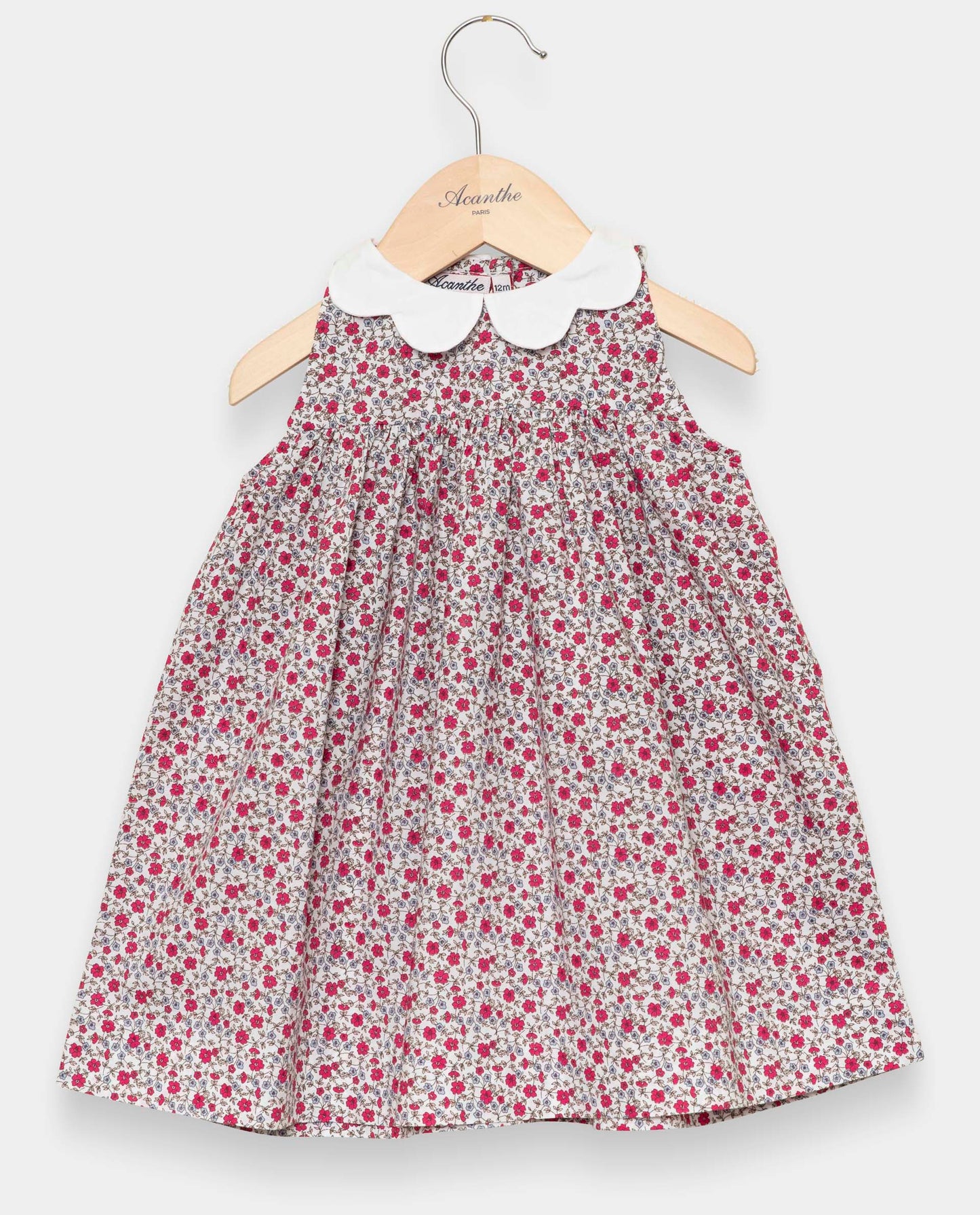 robe emmanchure américaine imprimé fleur fushia