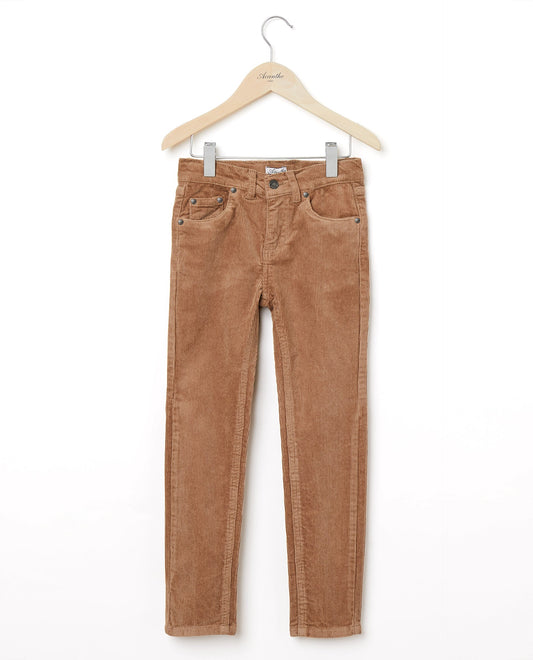 pantalon 5 poches velours stretch Beige