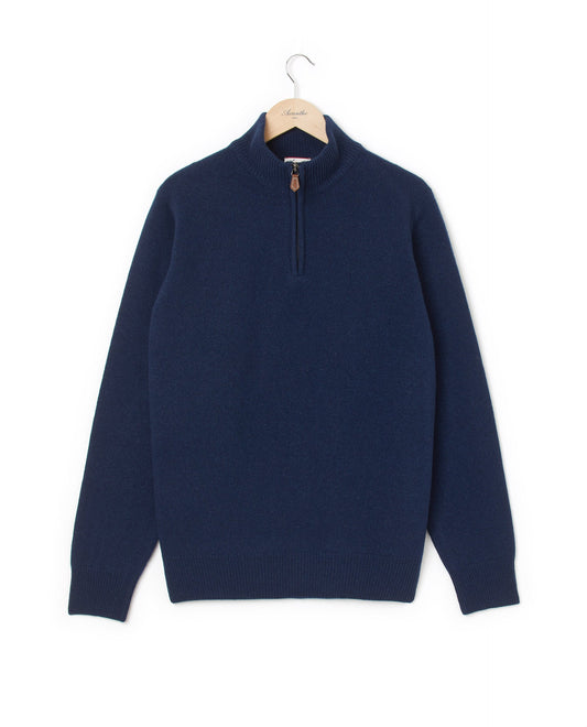 pull zip camionneur 10 cachemire Marine