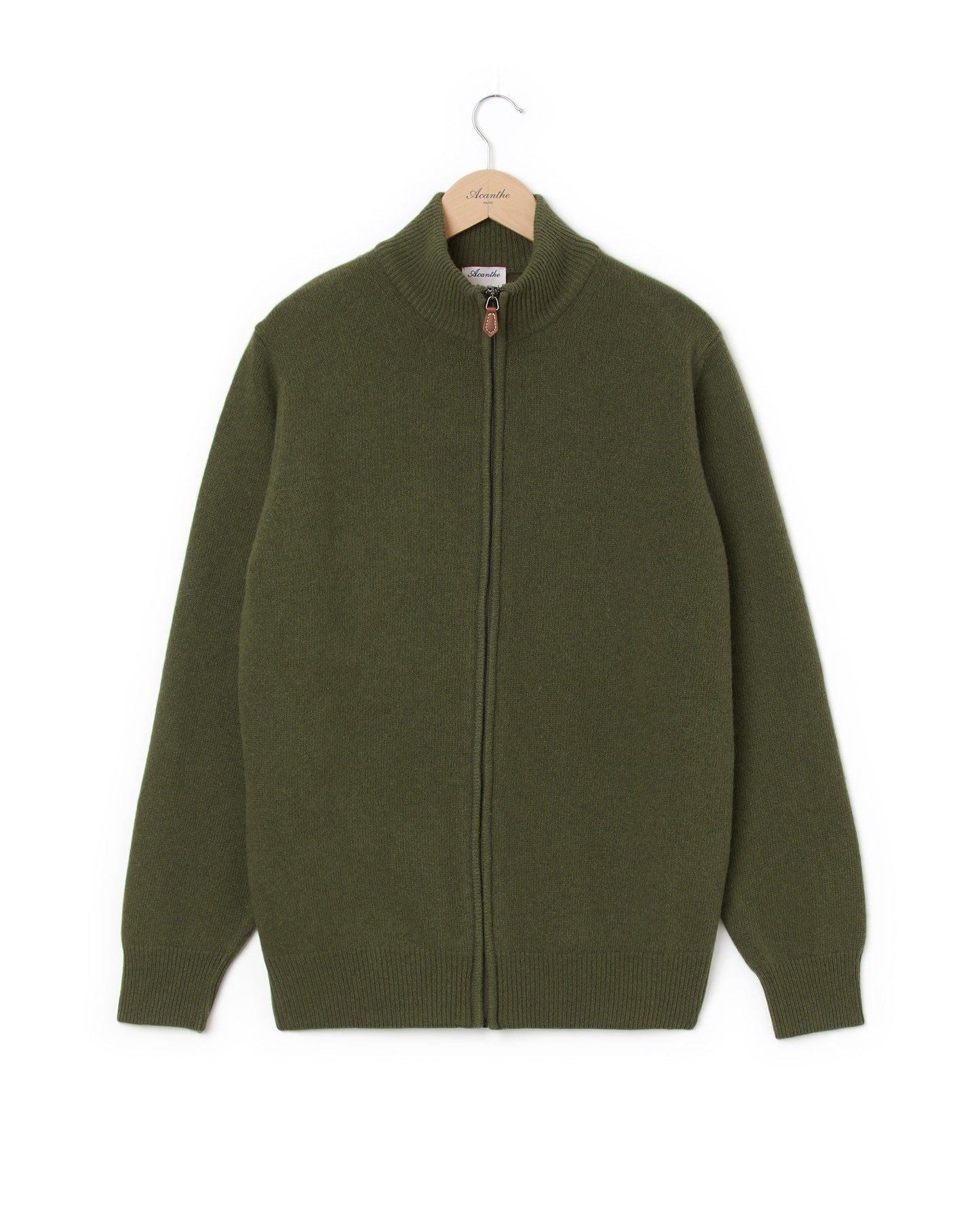 cardigan zippé 10 cachemire Kaki