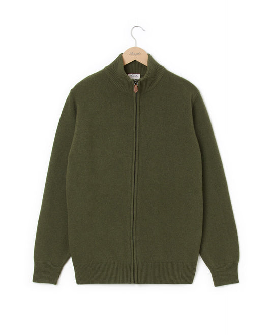 cardigan zippé 10 cachemire Kaki