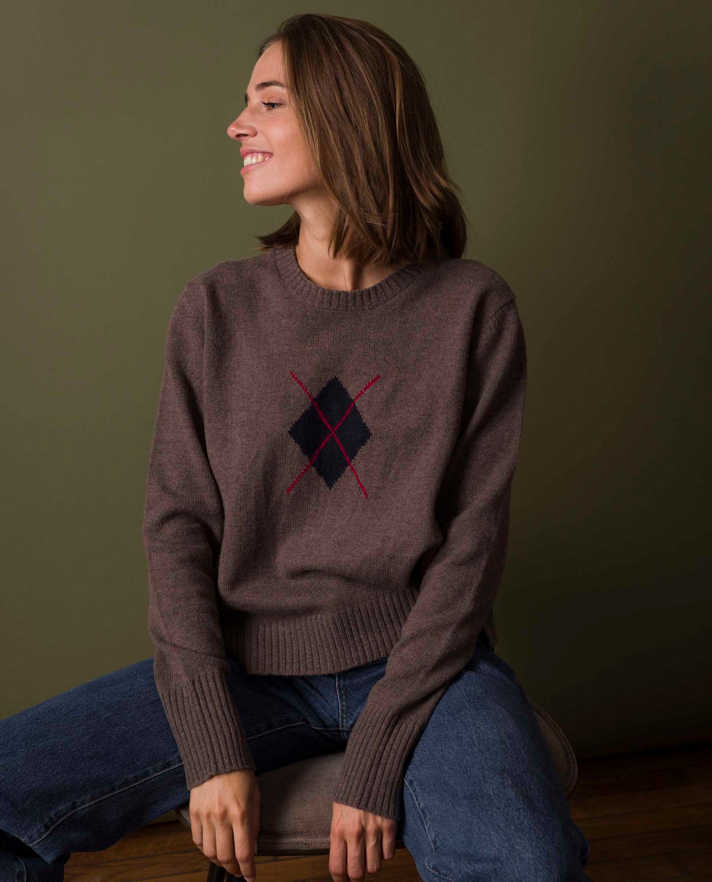 pull losange 100 lwl Brun