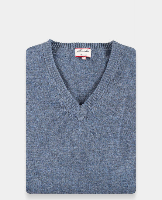 pull col V 100 lwl Denim