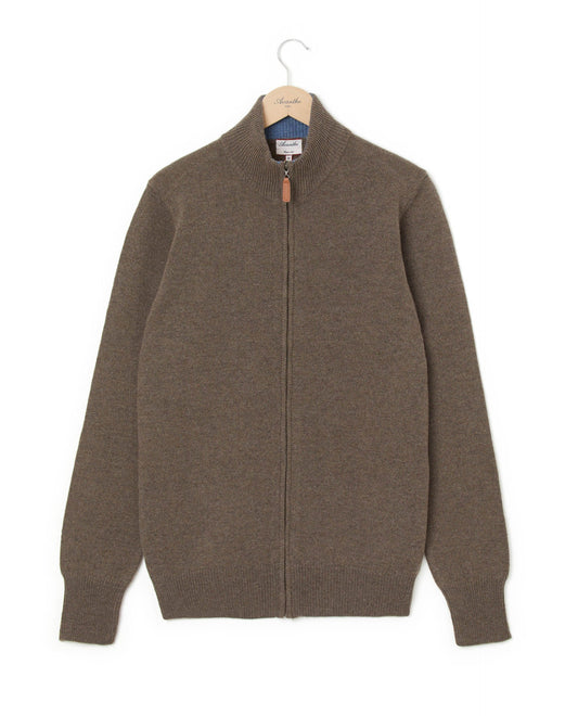 cardigan zippé 100 lwl Brun