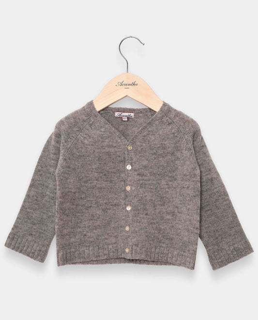 cardigan col V 100 lwl Gris
