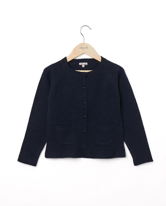 cardigan bord point mousse Marine