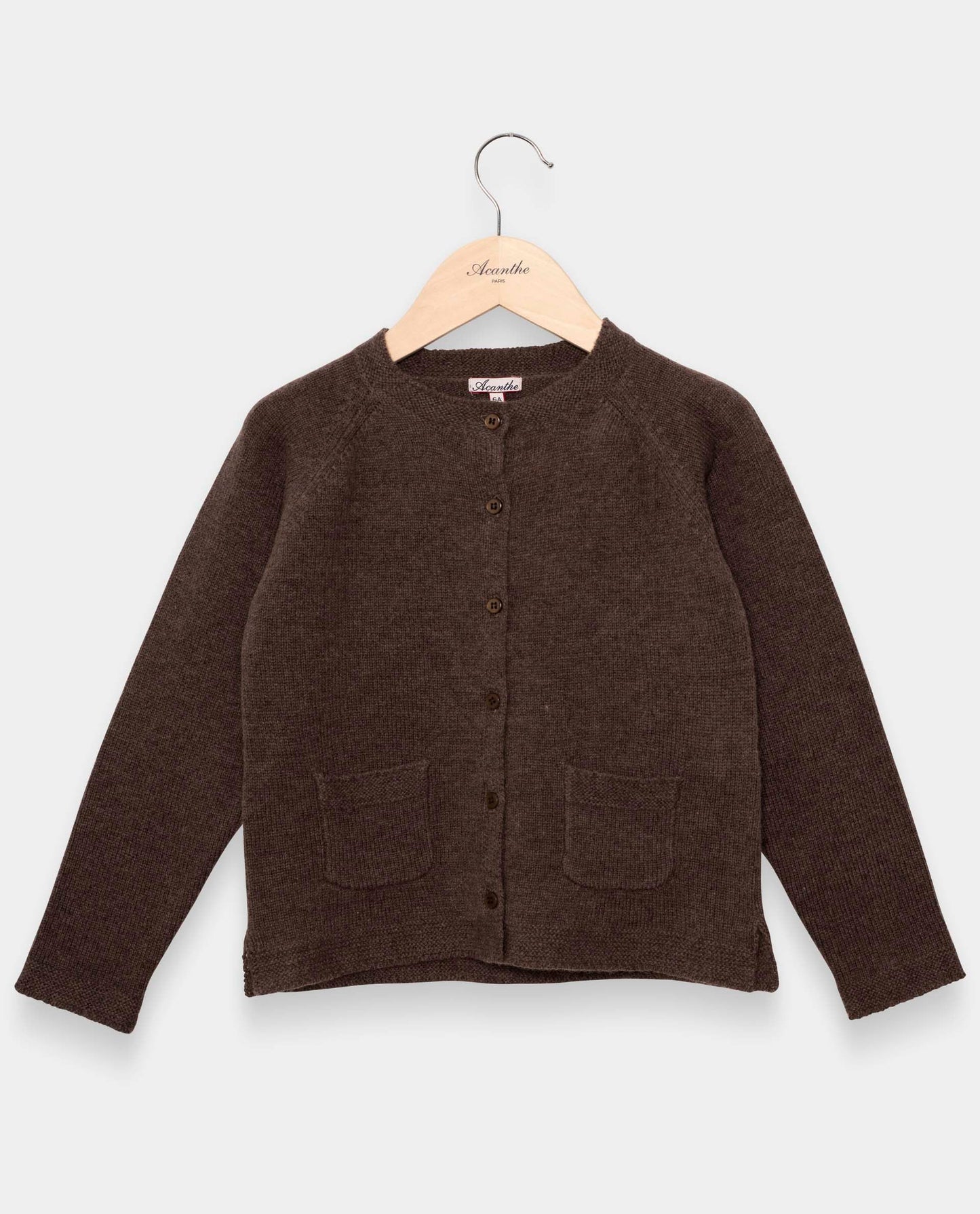 cardigan bord point mousse Brun