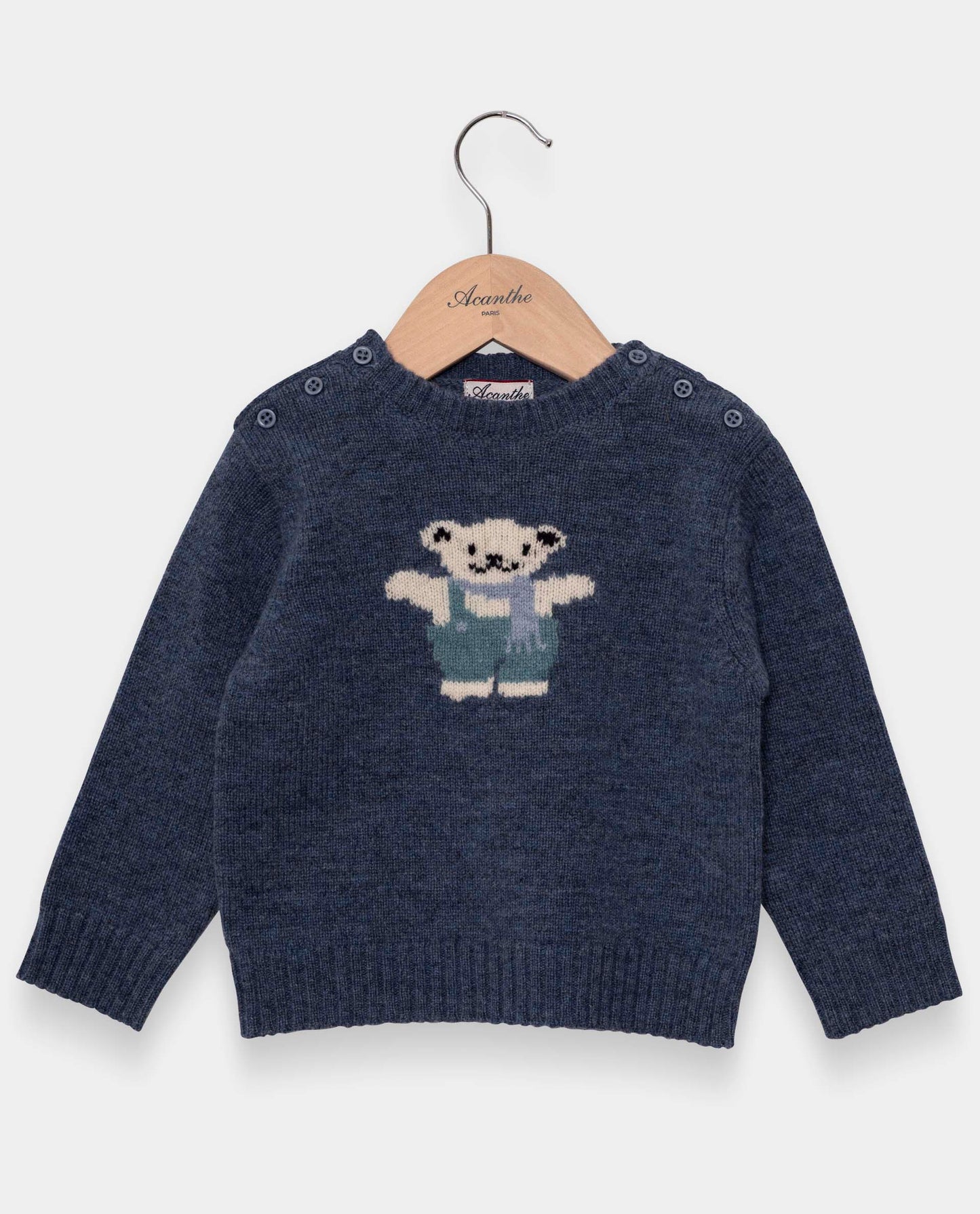 pull col rond jacquard 100 lwl Denim