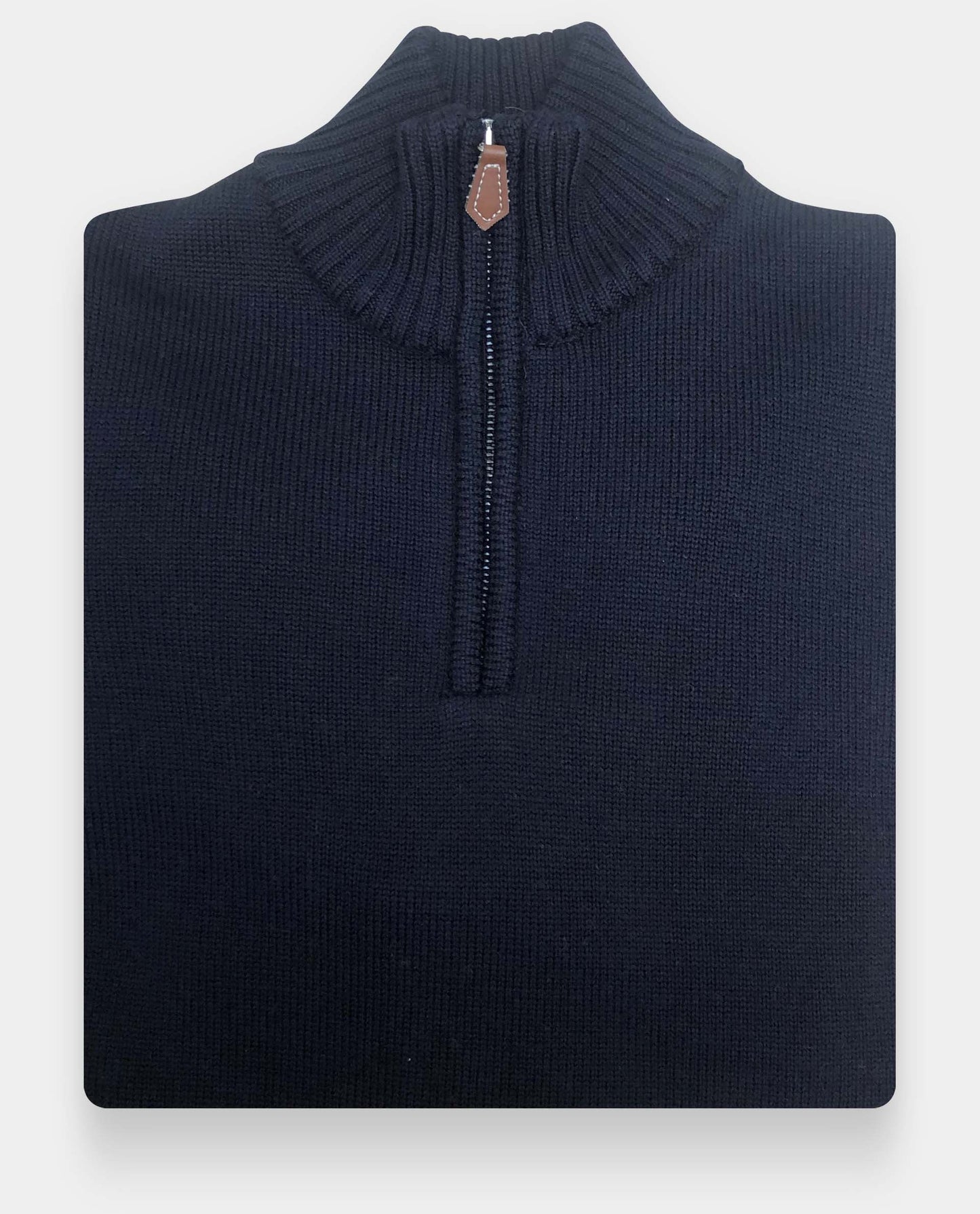 pull zip camionneur 3 fils merinos Marine