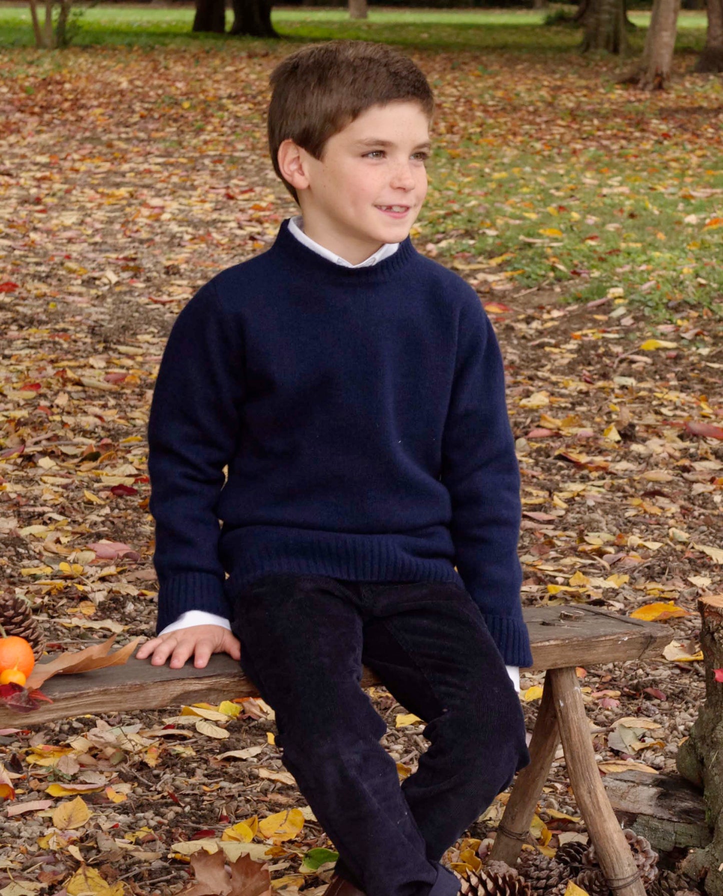 pull col rond 10 cachemire Marine