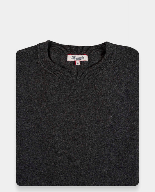 pull col rond 100 cachemire Gris foncé