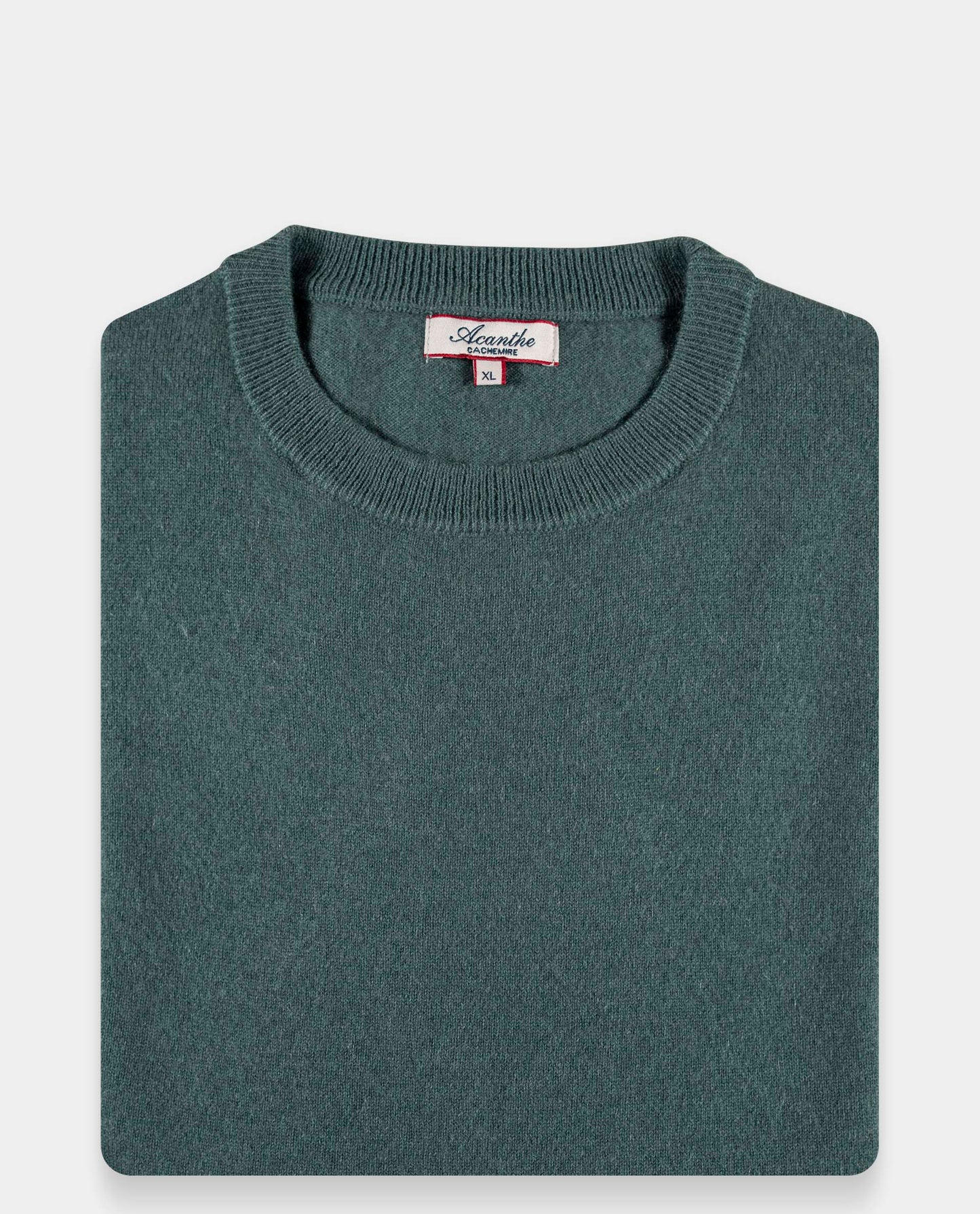 pull col rond 100 cachemire Vert grisé