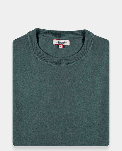 pull col rond 100 cachemire Vert grisé