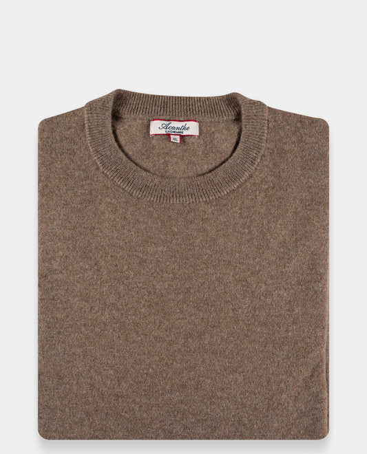 pull col rond 100 cachemire Taupe