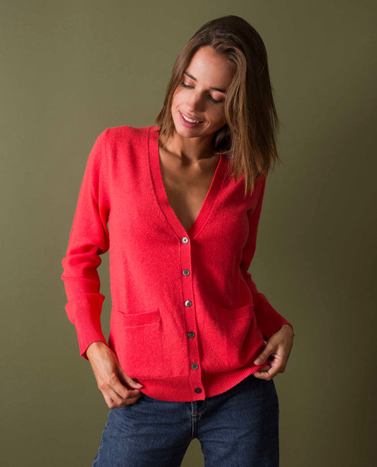 cardigan V 30 cachemire Corail