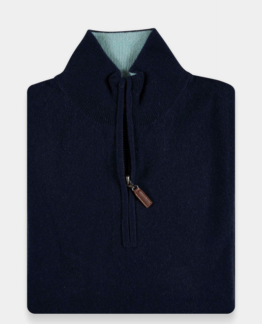 pull zip camionneur 30 cachemire Marine