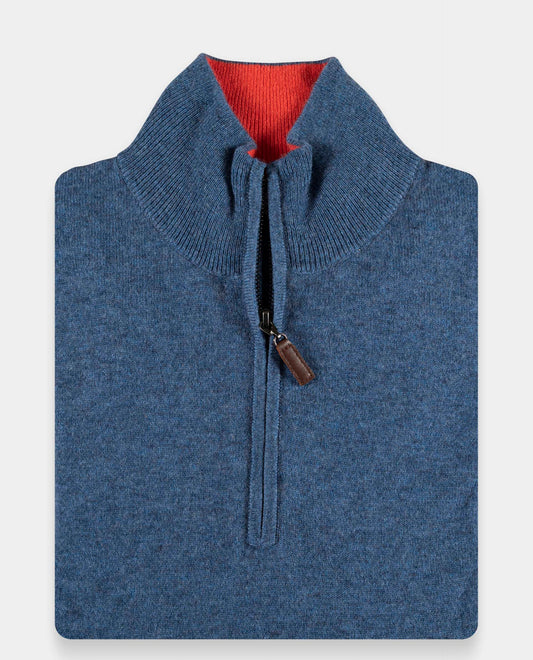 pull zip camionneur 30 cachemire Denim