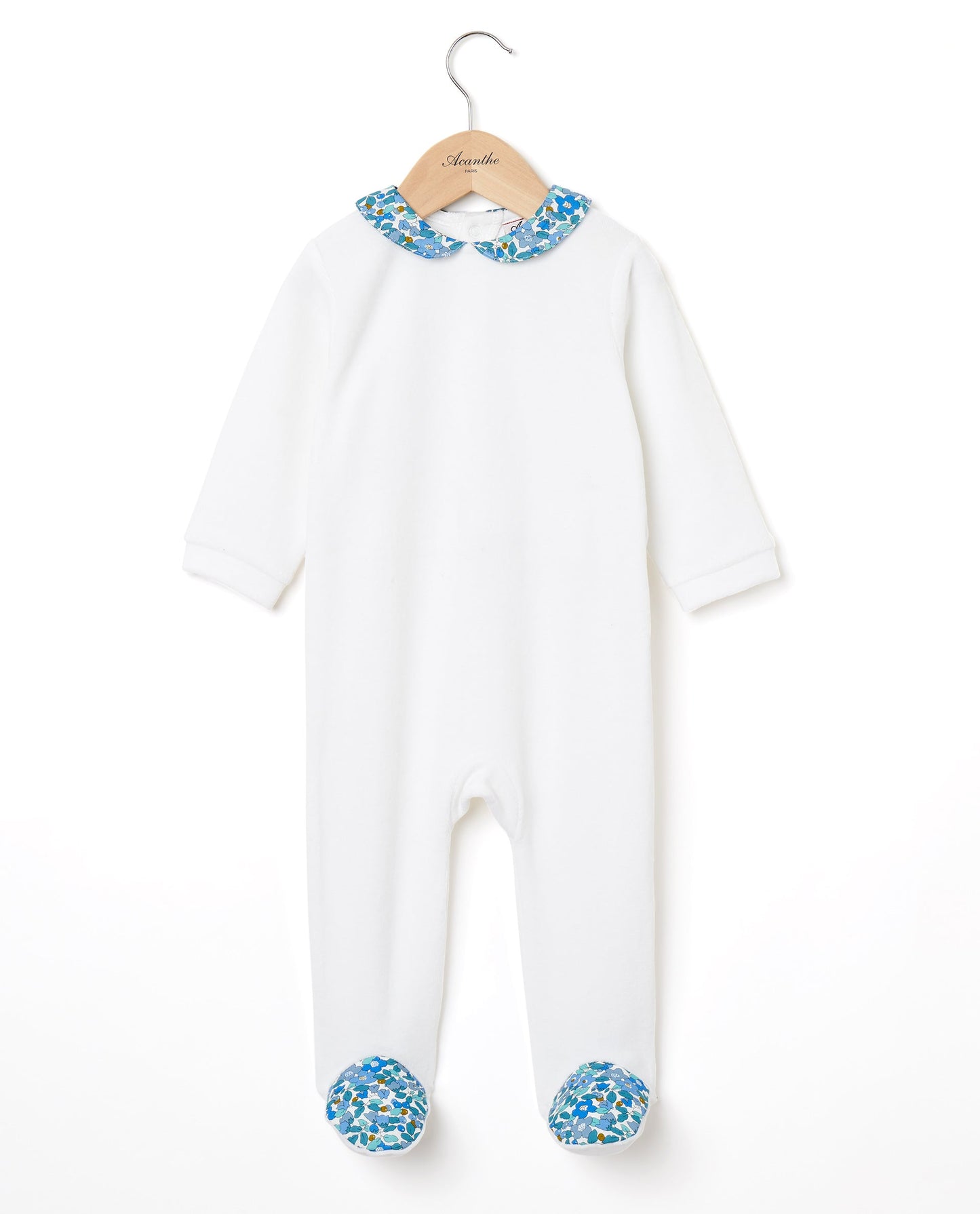 dors bien velours col rond Liberty blanc/Liberty Betsy Berry