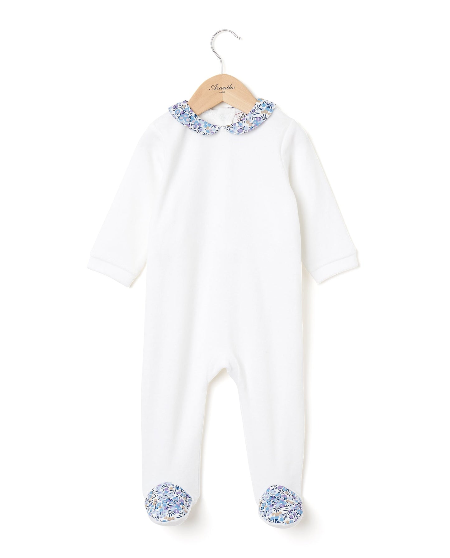 dors bien velours col rond Liberty blanc/Liberty Wiltshire