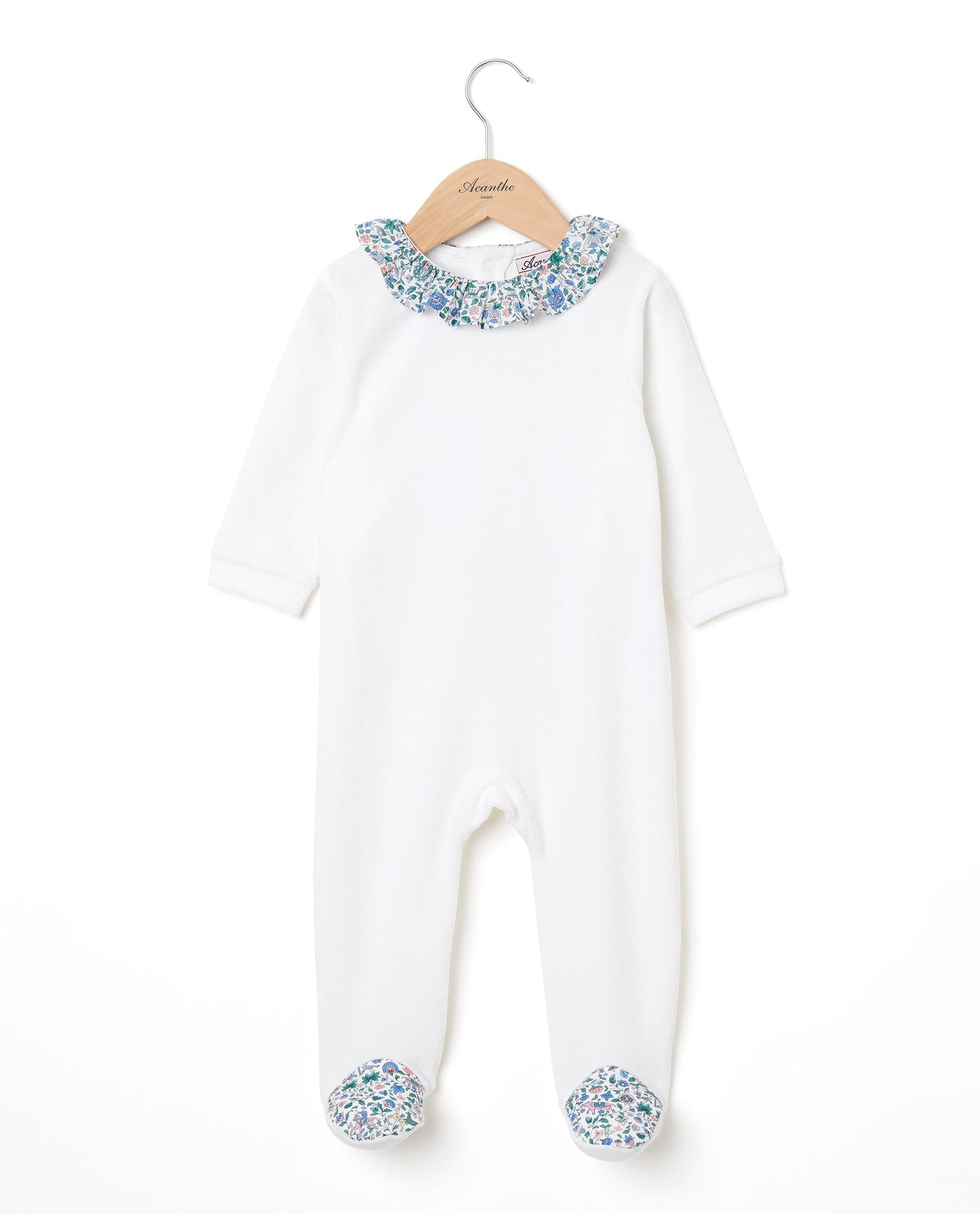 dors bien velours col volanté Liberty blanc/Liberty Imran