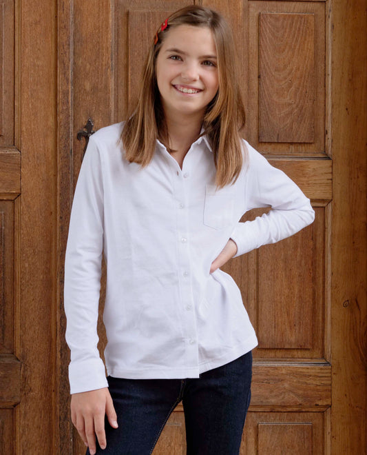 chemise jersey coton Blanc