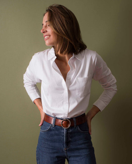 chemise jersey coton Blanc