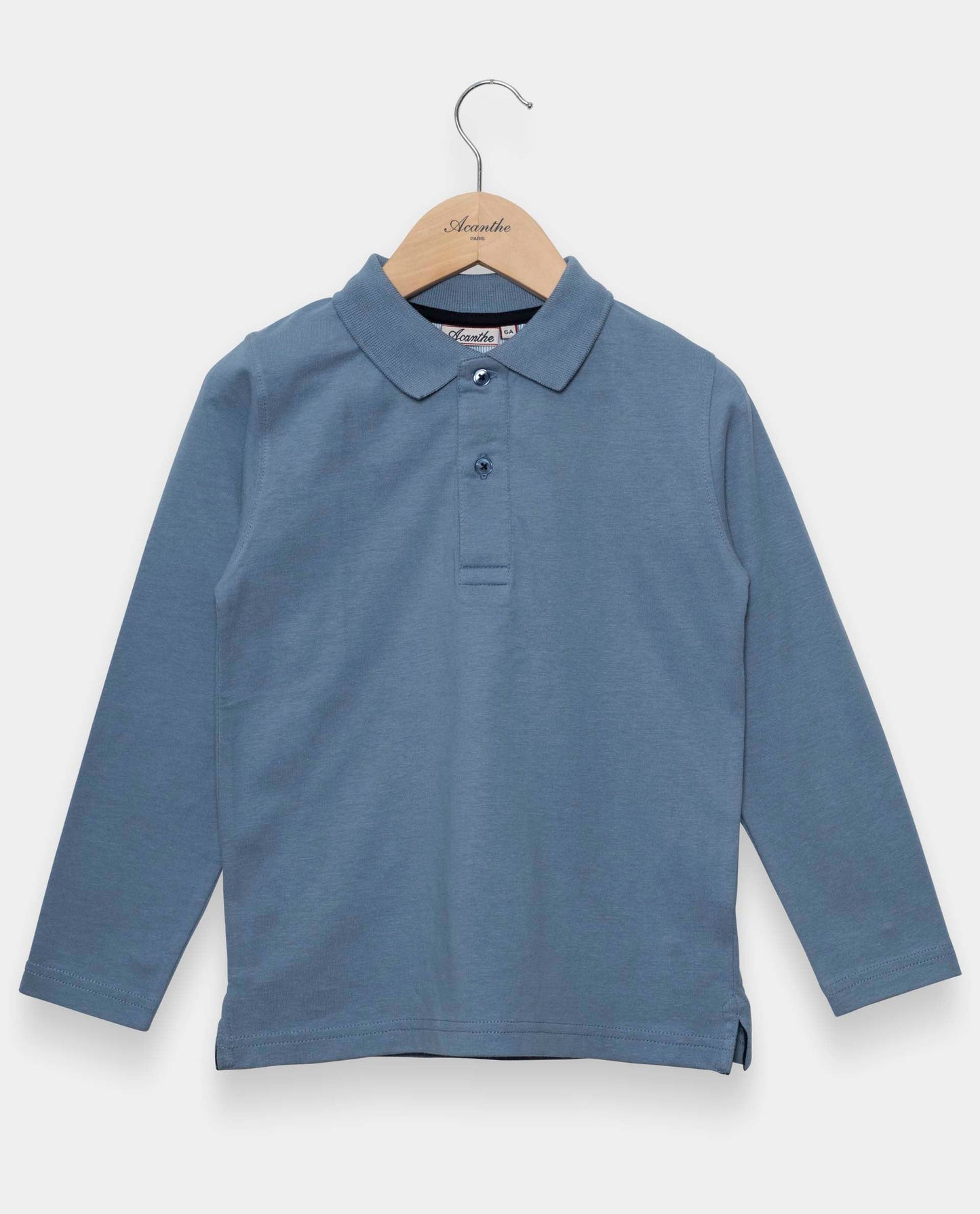 polo jersey ml JG bleu grisé