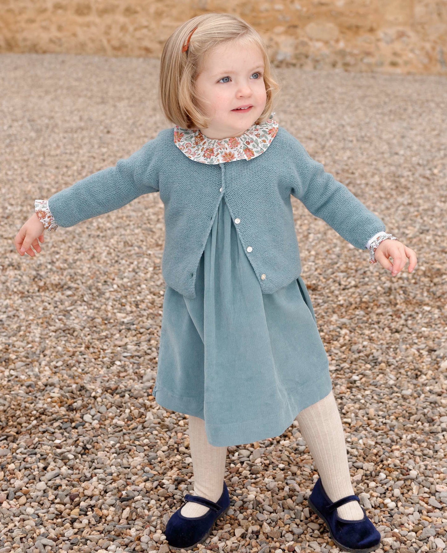 tee shirt volanté ml blanc/Liberty Grace Emily