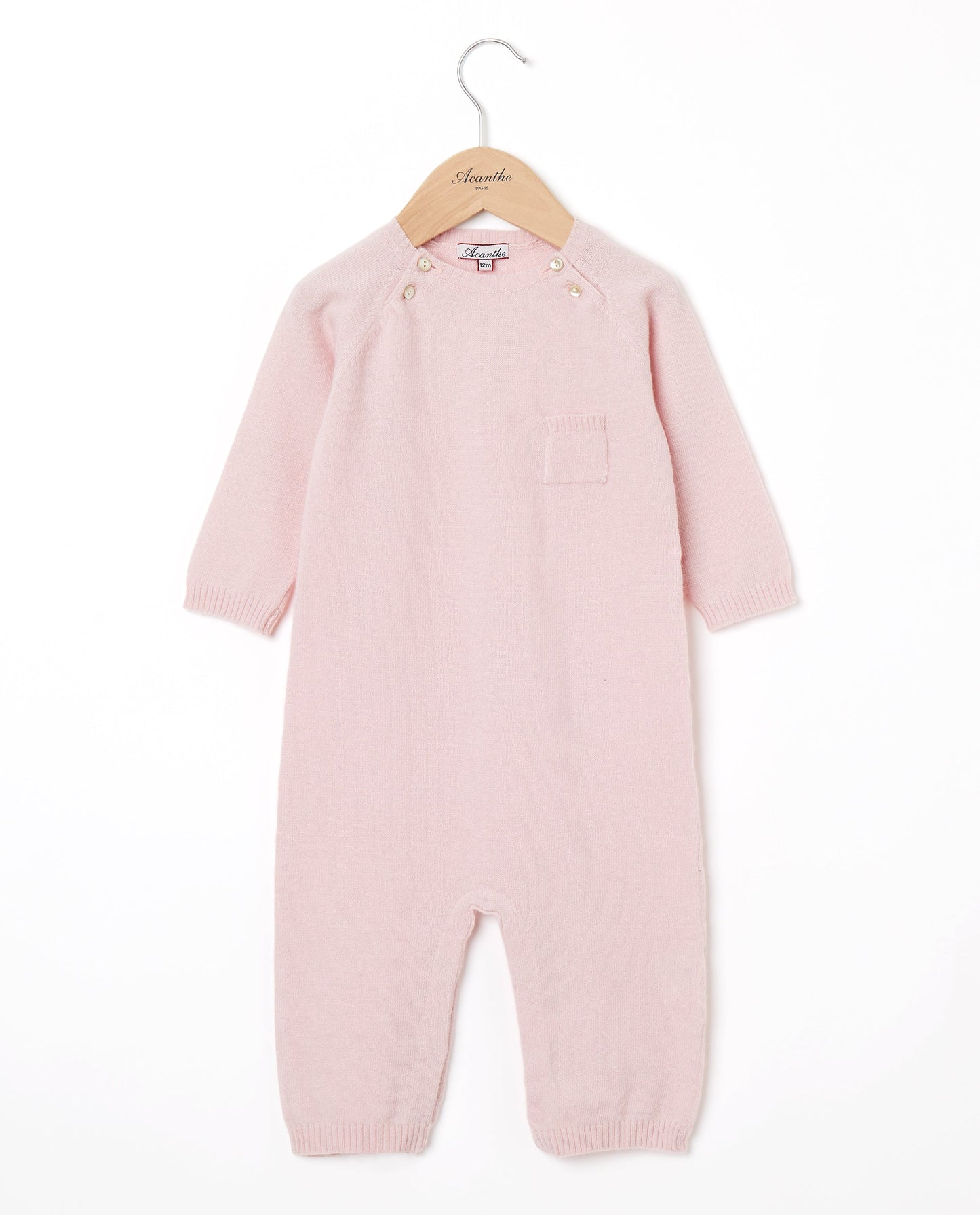 combi col rond Naissance 90 laine-10 cachemire Rose pà¢le