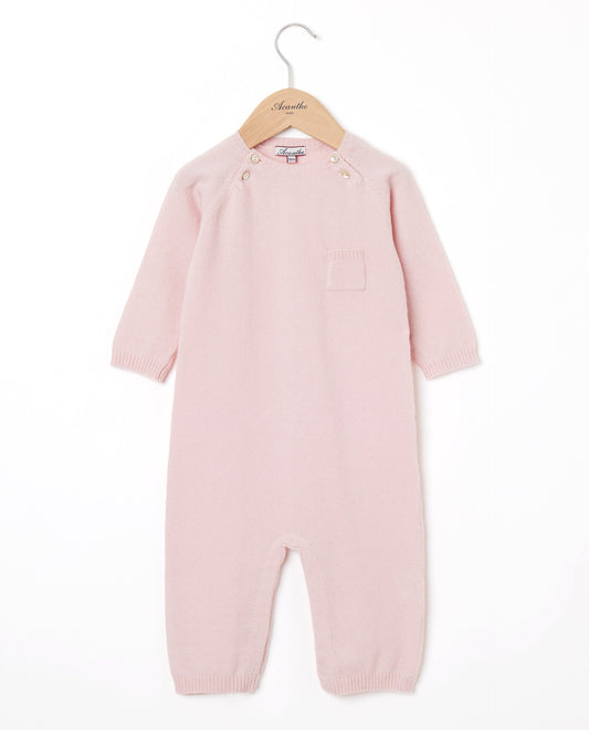 combi col rond Naissance 90 laine-10 cachemire Rose pà¢le