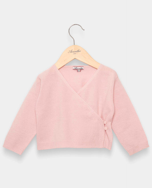 cache coeur Naissance 90 laine-10 cachemire Rose pà¢le