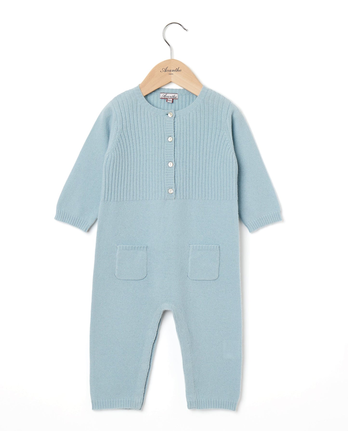 combi torsade Naissance 90 laine-10 cachemire bleu vert