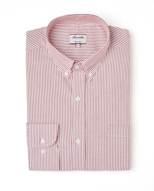 Chemise CB regular Oxford rayé rouge N9