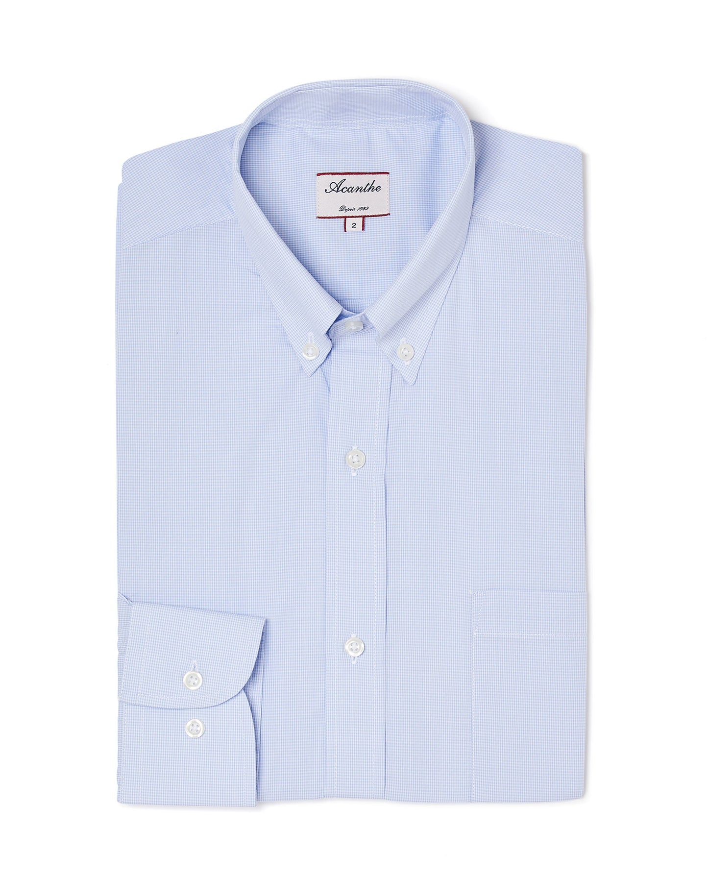 Chemise CB regular Micro vichy ciel N6