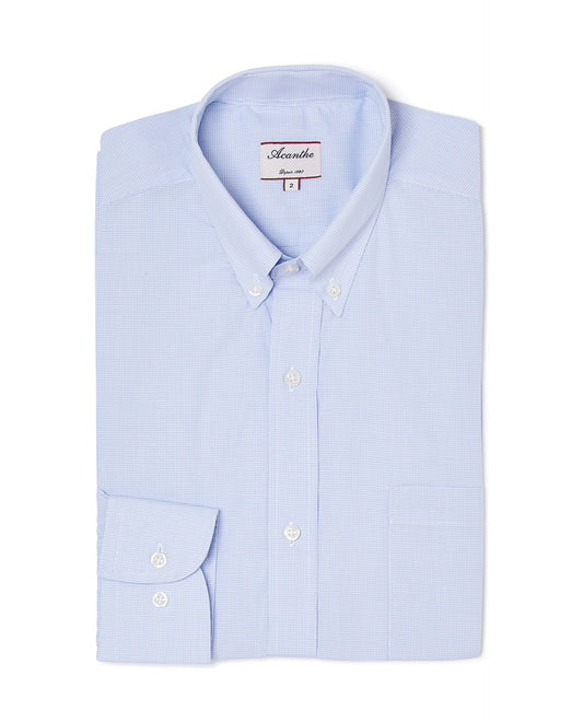 Chemise CB regular Micro vichy ciel N6