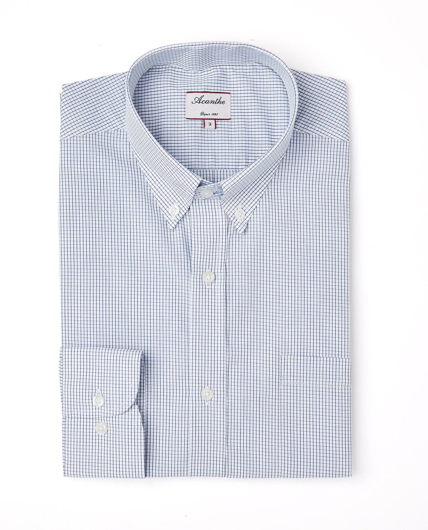 Chemise CB regular Petit carreau bleu N7