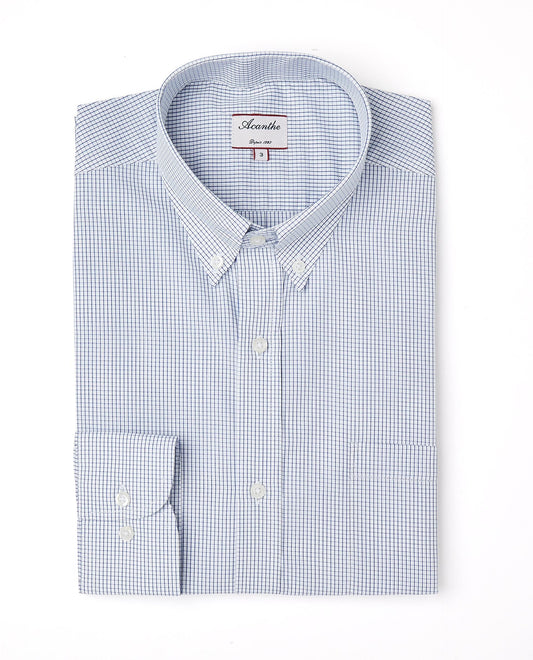Chemise CB regular Petit carreau bleu N7