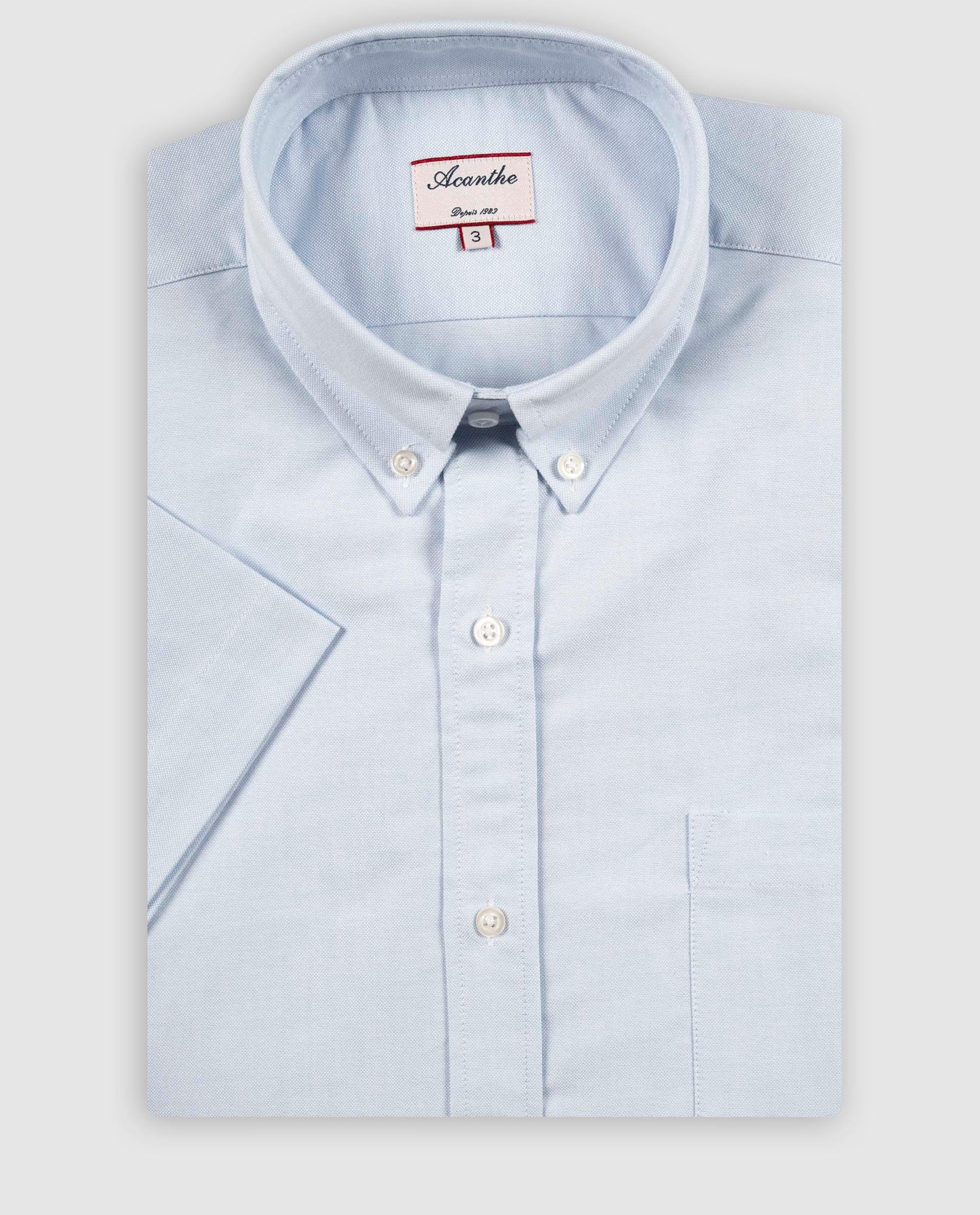 Chemise CB MC regular Oxford ciel N1