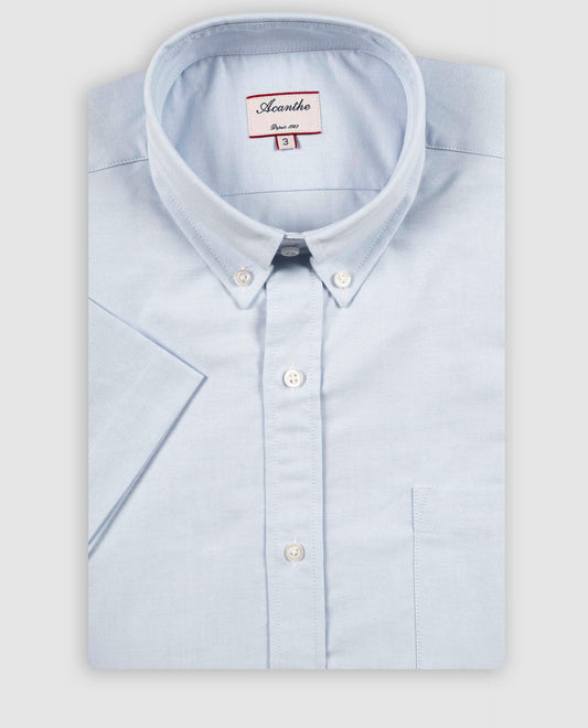 Chemise CB MC regular Oxford ciel N1