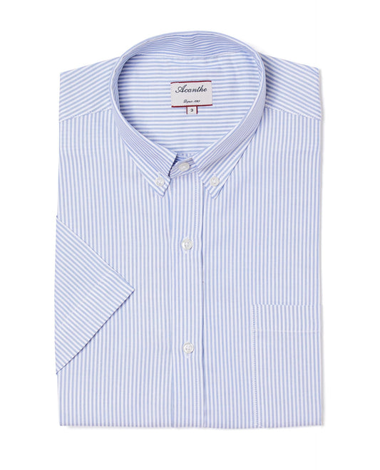 Chemise CB MC regular Oxford rayé ciel N8