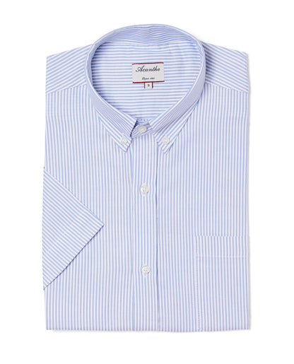 Chemise CB MC regular Oxford rayé ciel N8