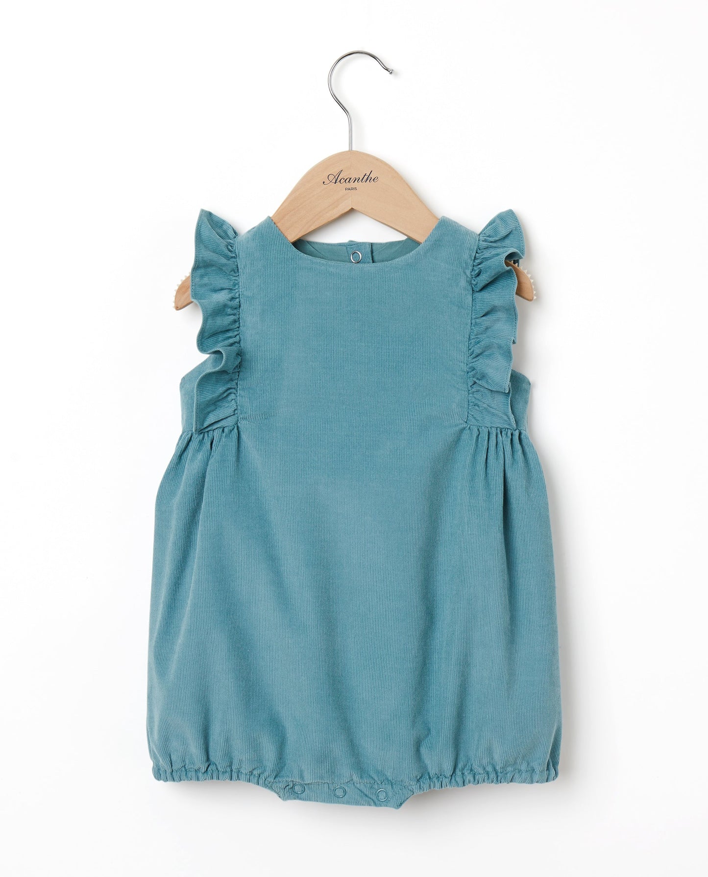 barboteuse volant velours Vert