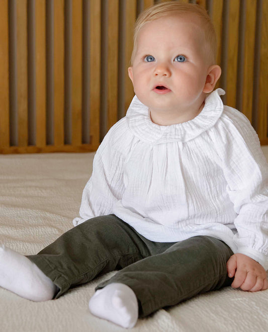 pantalon velours Kaki